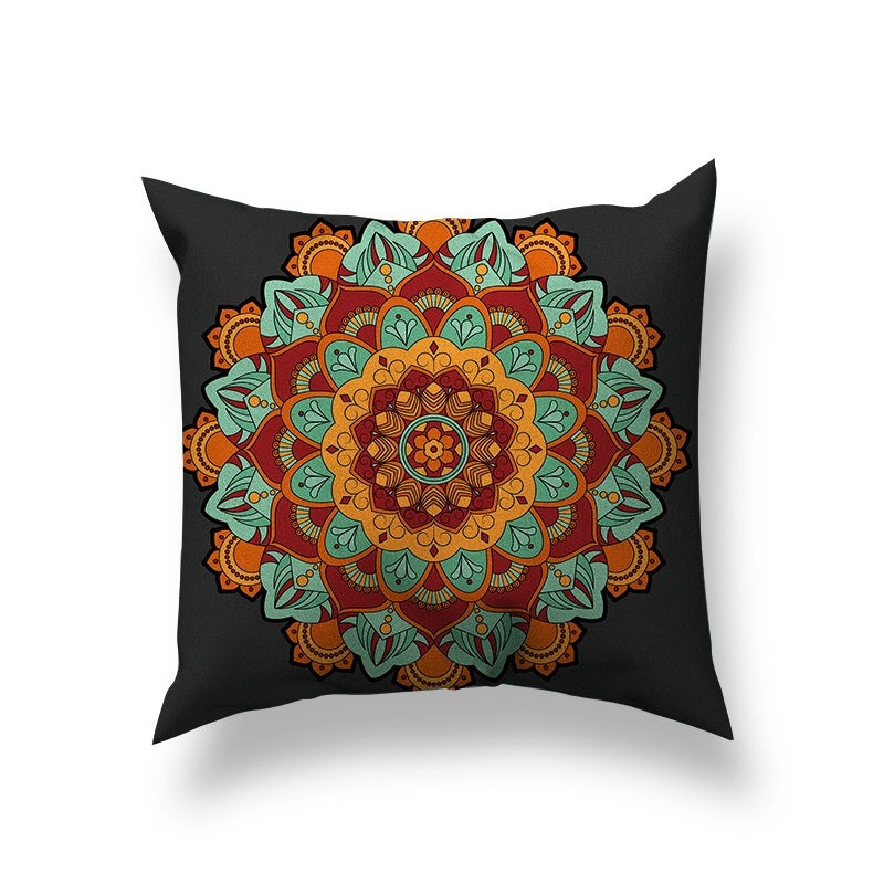 Short Plush Pillowcase Bohemian Ethnic Style Short Plush Material Sofa Cushion Cover