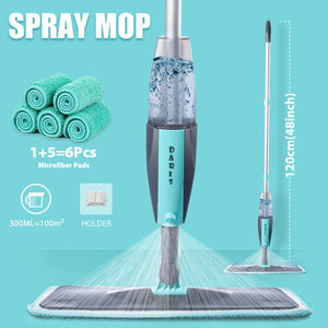 60° Rotation Flat Spray Floor Mop Broom For Cleaning