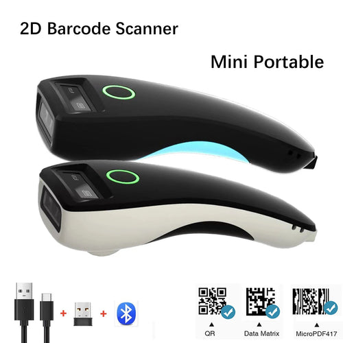 Mini Barcode Scanner W6 Wireless 1D 2D CMOS