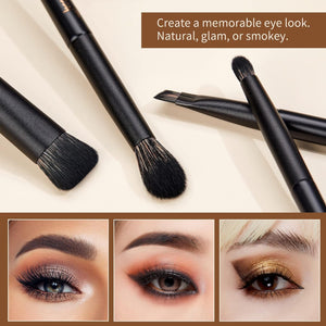 Makeup Brushes Set  Make up Brushes 14Pcs Black Kabuki Foundation Eyeshadow Contour Concealer Powder Eyeliner Crease Eyebrow Blending Brush, T336
