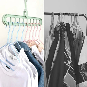 Magic Clothes Hangers, 4 Pack Wardrobe Hangers Multi Functional Closet Hangers Rotate Anti-Skid Folding