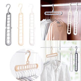 Magic Clothes Hangers, 4 Pack Wardrobe Hangers Multi Functional Closet Hangers Rotate Anti-Skid Folding