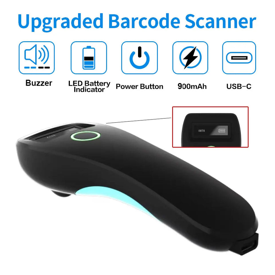 Mini Barcode Scanner W6 Wireless 1D 2D CMOS
