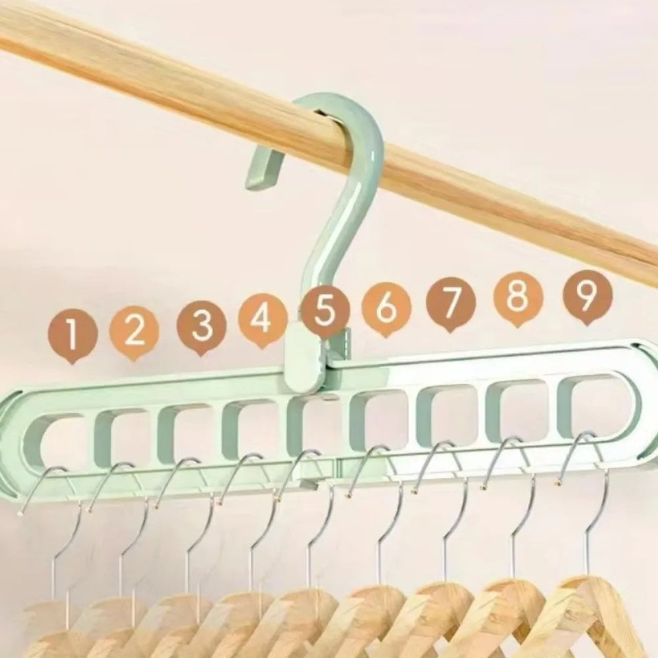 Magic Clothes Hangers, 4 Pack Wardrobe Hangers Multi Functional Closet Hangers Rotate Anti-Skid Folding
