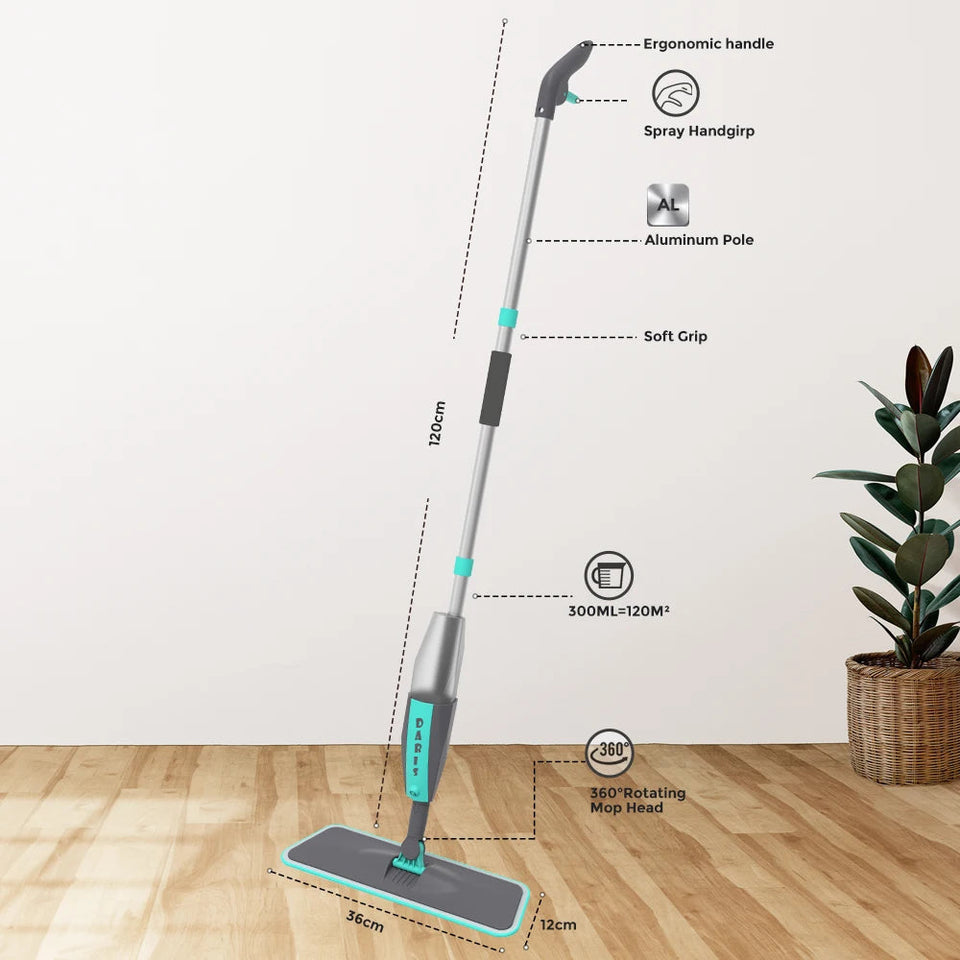 60° Rotation Flat Spray Floor Mop Broom For Cleaning