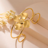 Cazador Trendy Flower Cuff Bracelets for Women