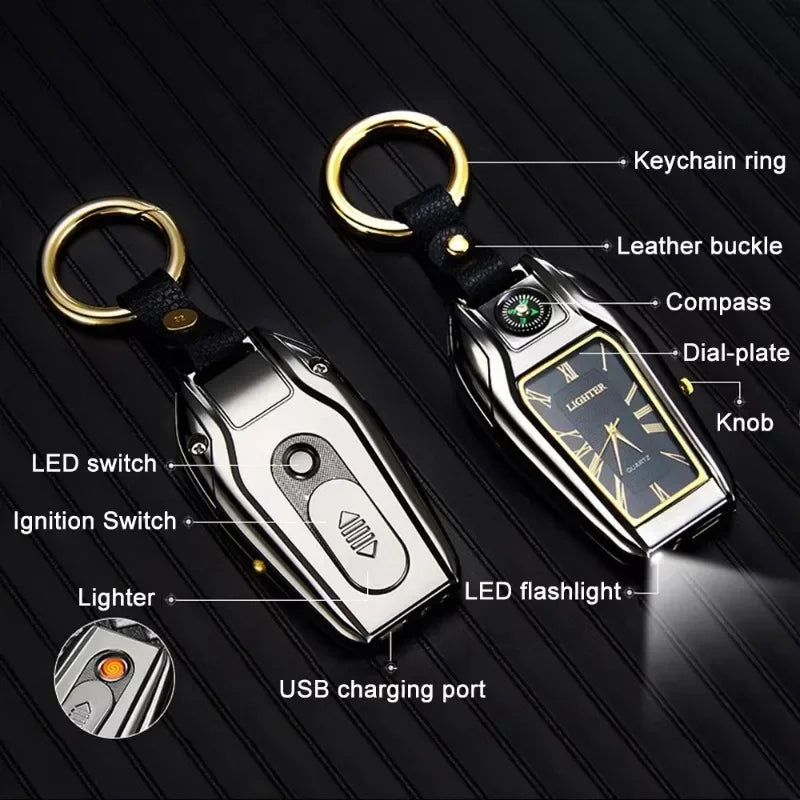USB Electric Lighter Outdoor Compass Emergency