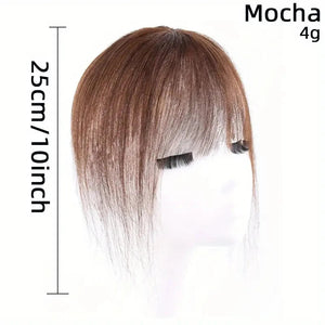 Straight Hairpiece with Bangs Invisible Hair Thickening