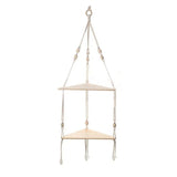 1 Set Wood Wall Shelf Macrame Swing Hanging Floating Display