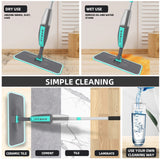 60° Rotation Flat Spray Floor Mop Broom For Cleaning