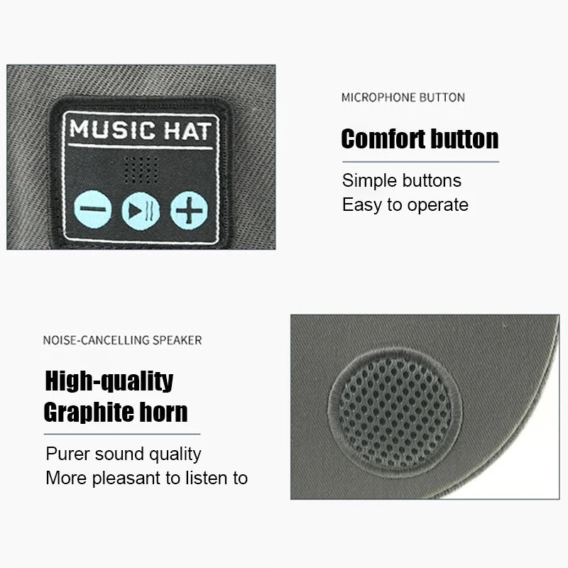 Bluetooth Sports Music Hat Headphone Dual