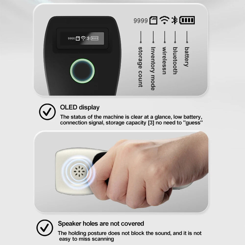 Mini Barcode Scanner W6 Wireless 1D 2D CMOS