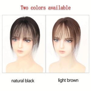 Straight Hairpiece with Bangs Invisible Hair Thickening