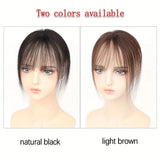Straight Hairpiece with Bangs Invisible Hair Thickening