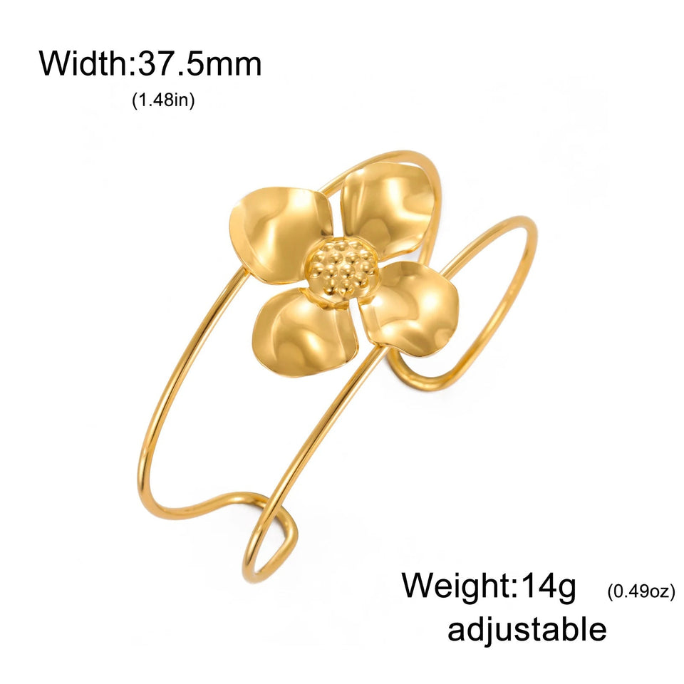 Cazador Trendy Flower Cuff Bracelets for Women