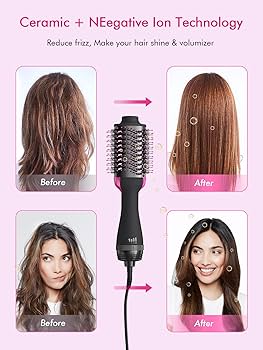 4 in 1 Hair Drying,Straightening,Curling,& Volumizing