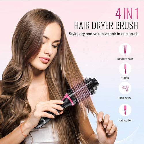 4 in 1 Hair Drying,Straightening,Curling,& Volumizing