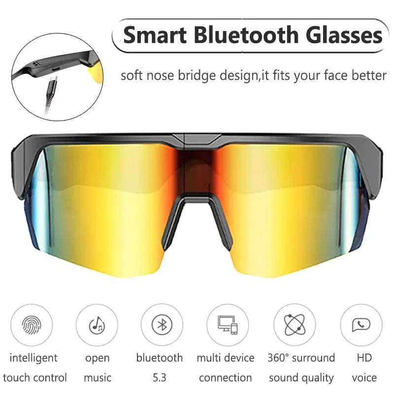 Cycling Bluetooth Smart Glasses with Audio & Calls