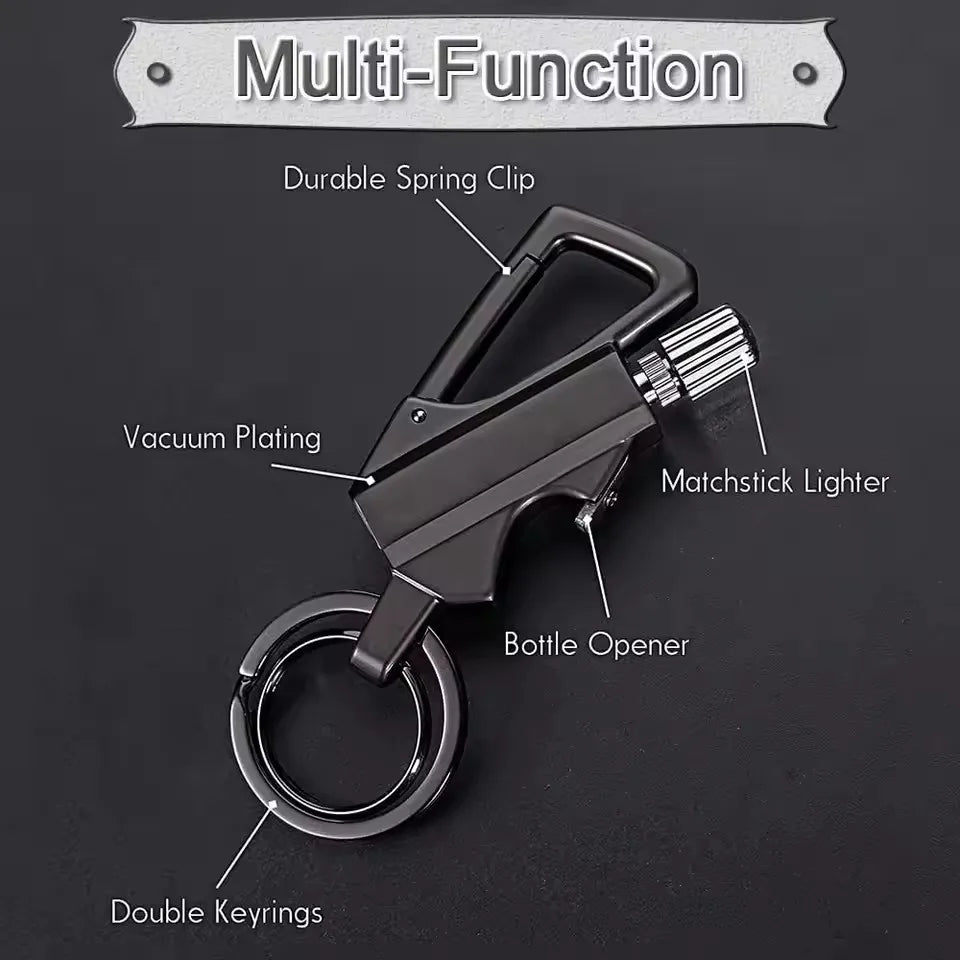 Multifunctional Kerosene Lighter Keychain with Bottle Opener