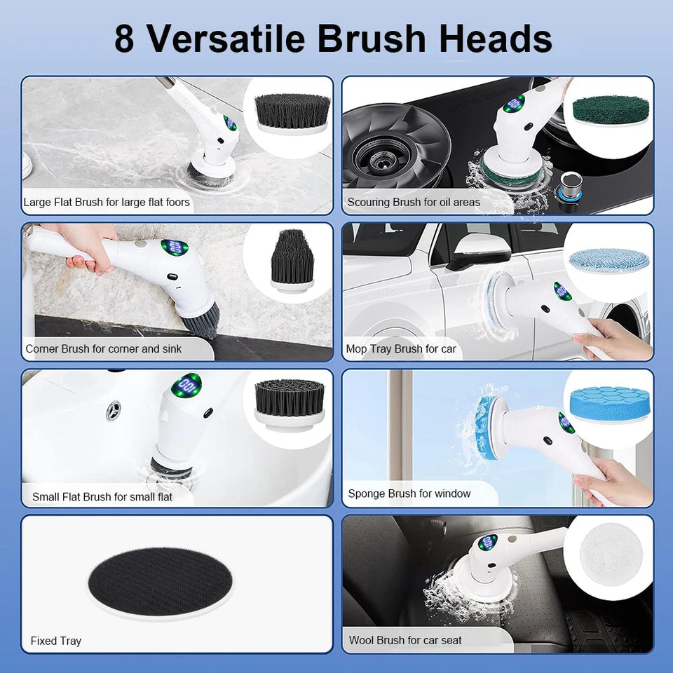 8-in-1 Electric Rotating Cleaning Brush