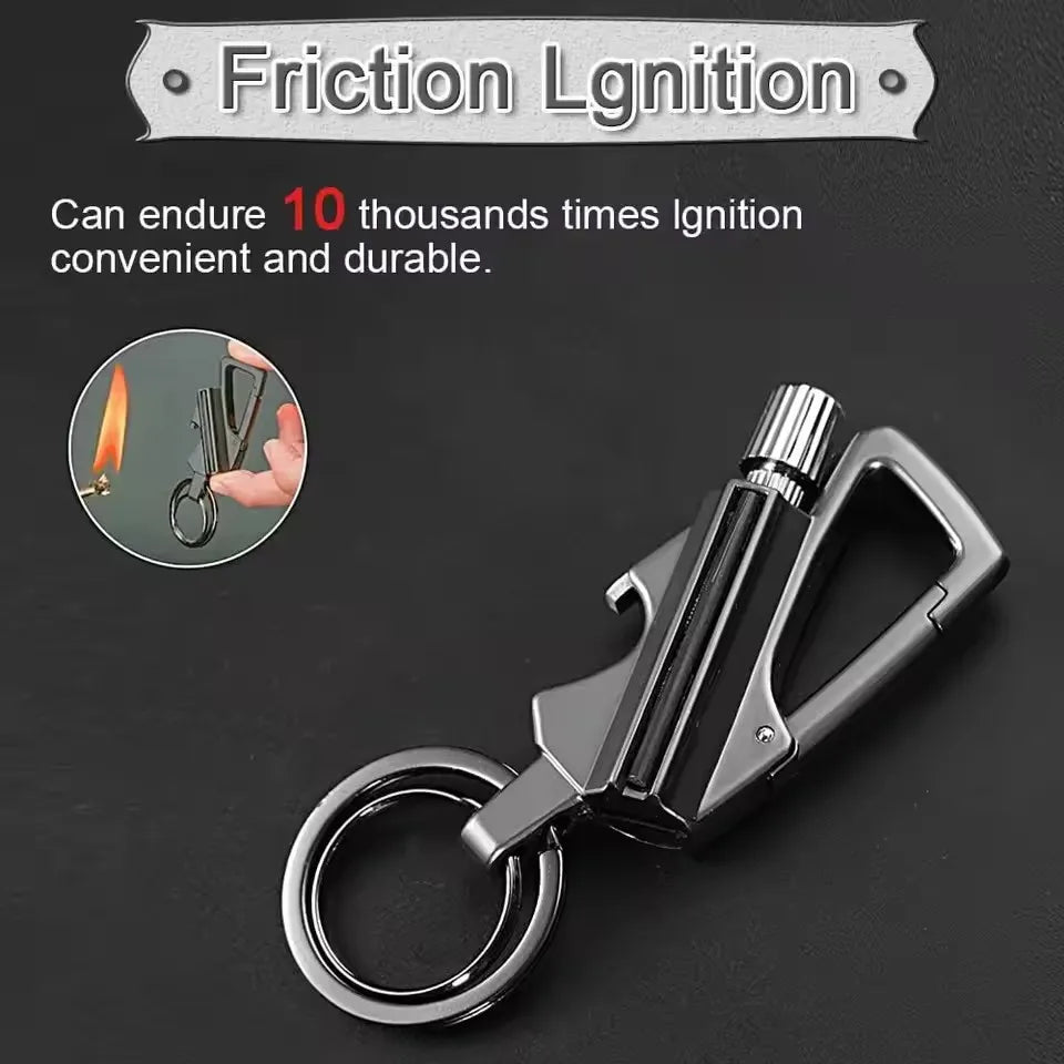 Multifunctional Kerosene Lighter Keychain with Bottle Opener