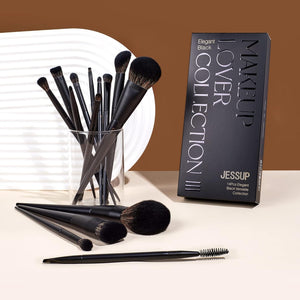 Makeup Brushes Set  Make up Brushes 14Pcs Black Kabuki Foundation Eyeshadow Contour Concealer Powder Eyeliner Crease Eyebrow Blending Brush, T336