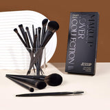 Makeup Brushes Set  Make up Brushes 14Pcs Black Kabuki Foundation Eyeshadow Contour Concealer Powder Eyeliner Crease Eyebrow Blending Brush, T336