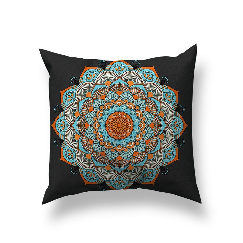 Short Plush Pillowcase Bohemian Ethnic Style Short Plush Material Sofa Cushion Cover